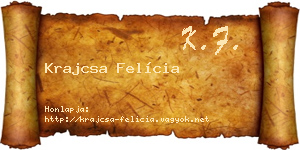 Krajcsa Felícia névjegykártya